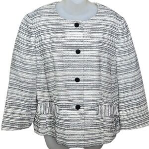 Talbots Womens Preppy Tweed Blazer Size 16 Lined Career Jacket Timeless Business